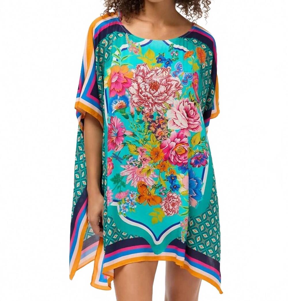 NEW JOHNNY WAS boat neck kaftan cover-up in sweetspire